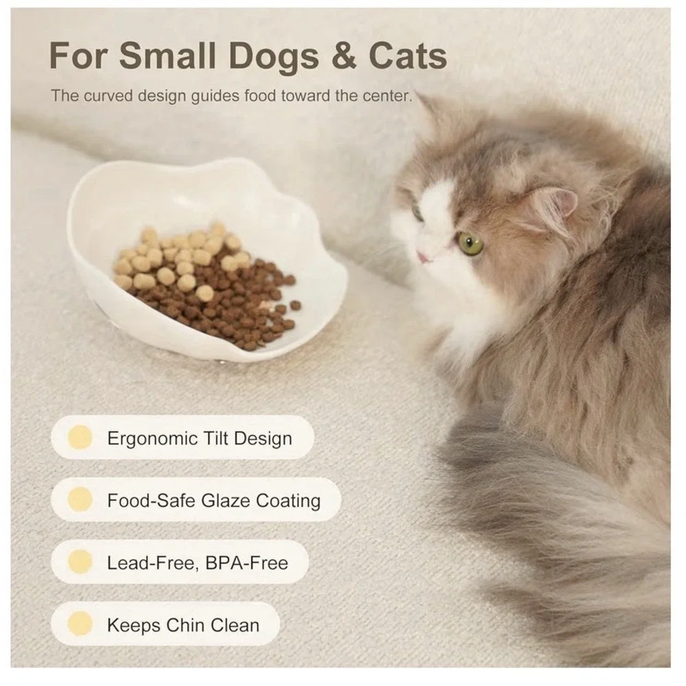 Bobopal Shell Ceramic Dog Bowl &‎ Cat Bowl Whisker Friendly